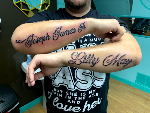 Explore mens infinity tattoo ideas, creative tattoo ideas in Hayward, available at Three Tentacles Tattoo Studio