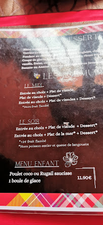 L'escale antillaise à Le Pontet menu