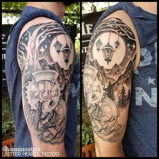 Explore rib cage tattoo ideas, creative tattoo ideas in Youngstown, available at Bitter Hearts Tattoo