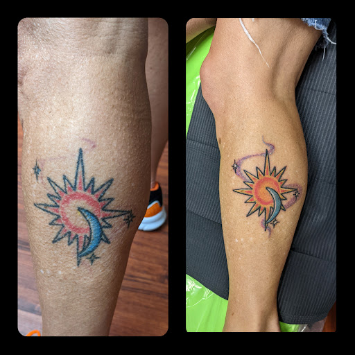 Explore black out tattoo ideas, creative tattoo ideas in Pittsburg, available at NeonMoon Tattoo