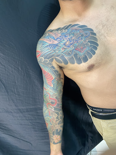 Explore fishing tattoos ideas, creative tattoo ideas in Honolulu, available at 434 TATTOO WAIKIKI