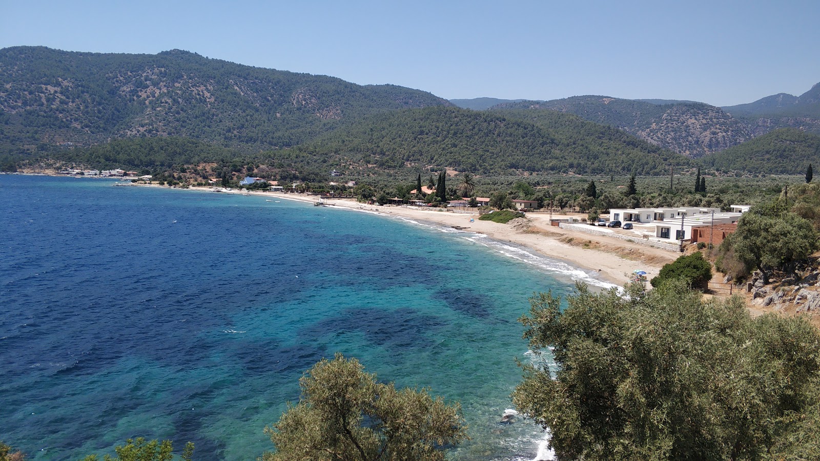 Photo of Kumcaz beach with blue pure water surface