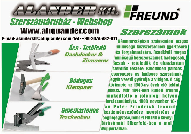 Hozzászólások és értékelések az ALANDER Kereskedelmi, Szolgáltató és Építőipari Kft.-ról
