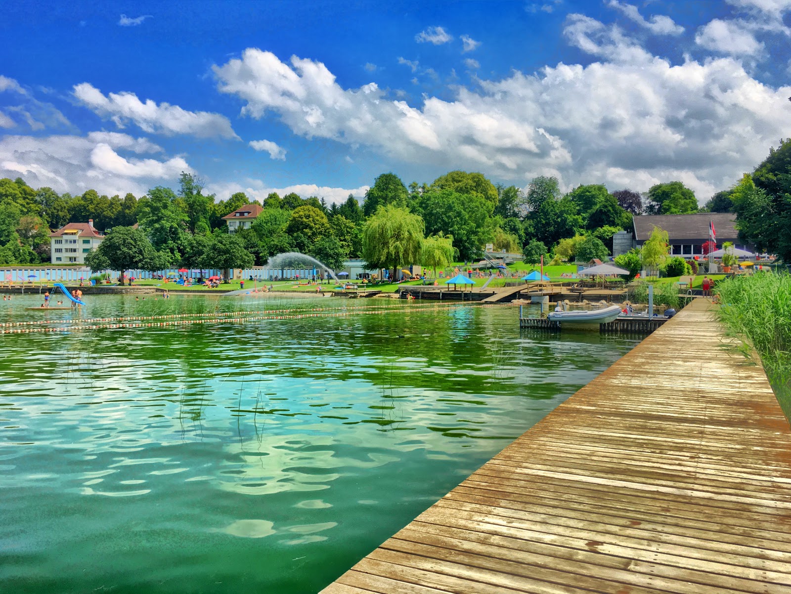 Foto di Schwimmbad Murten con una superficie del erba