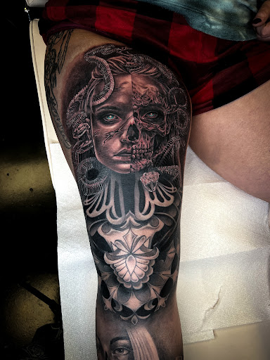 Explore forearm tattoo cover up ideas, creative tattoo ideas in Fairmont, available at Heretic Ink