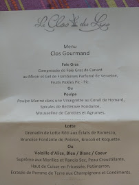 Carte du Le Clos des Lys - Traiteur et Restaurant à Perpignan à Perpignan