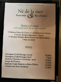 Restaurant Né de la mer à Châteauroux (la carte)