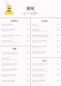 Menu du Nuova Reggia à Venaria Reale