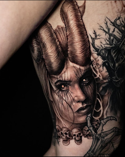 Explore childhood tattoo ideas, creative tattoo ideas in Arlington, available at Benchmark Tattoos