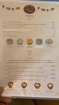Bar à momos à Paris menu