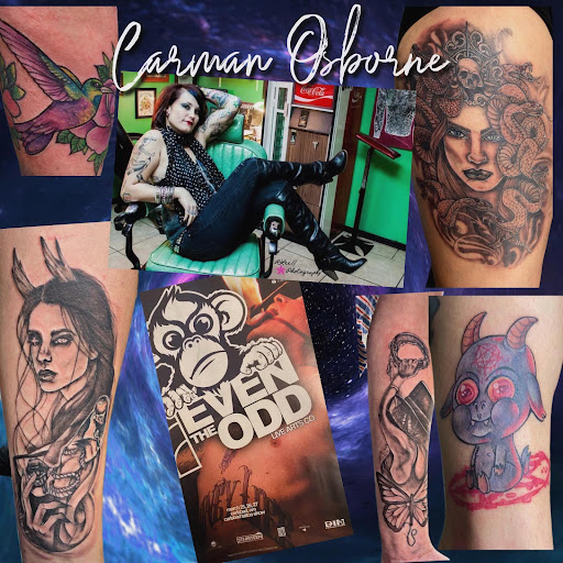 Explore goth tattoo ideas, creative tattoo ideas in Harrah, available at Gypsy Blood Body Art Studio