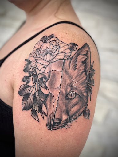 Explore racing tattoo ideas, creative tattoo ideas in Lakeview, available at Backwoods Tattoo Studio