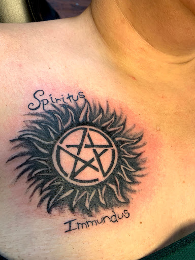 Explore man sleeve tattoo ideas, creative tattoo ideas in Seymour, available at American Gypsy Tattoo Corp.