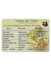 Menu du Osteria Del Padre à San Salvo