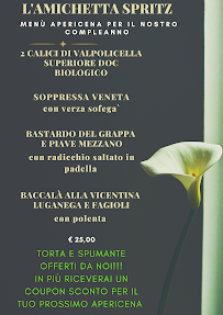Menu / carte de L'AMICHETTA SPRITZ à Locate Varesino