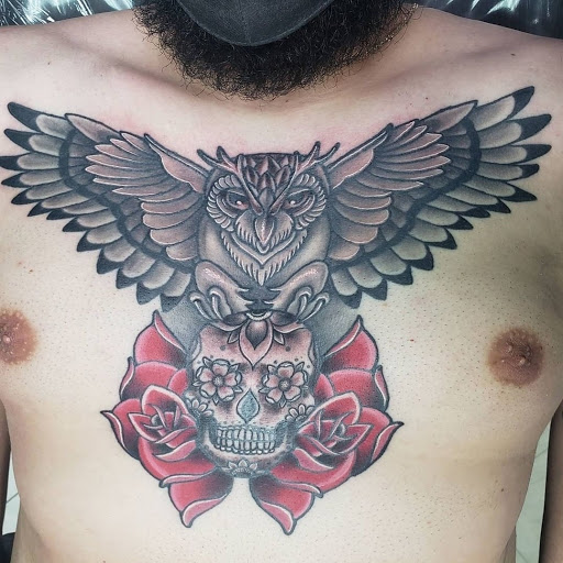 Explore chest piece tattoo ideas male, creative tattoo ideas in Schaumburg, available at Atmosphere Tattoo Gallery - Schaumburg