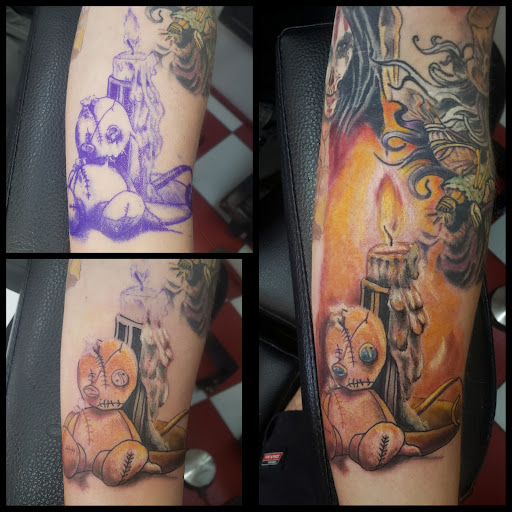 Explore neck tattoo ideas small, creative tattoo ideas in Vinton, available at Cherry Bomb Tattoo and piercing