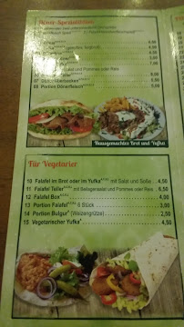 Menu du Pizza Time à Kraichtal