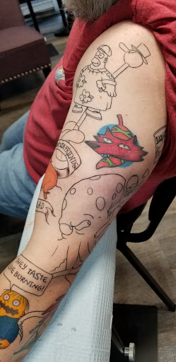 Explore bakery tattoo ideas, creative tattoo ideas in Arlington, available at Lady Octopus Tattoos