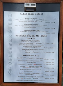 Menu / carte de Osdorfer Stube à Berlin