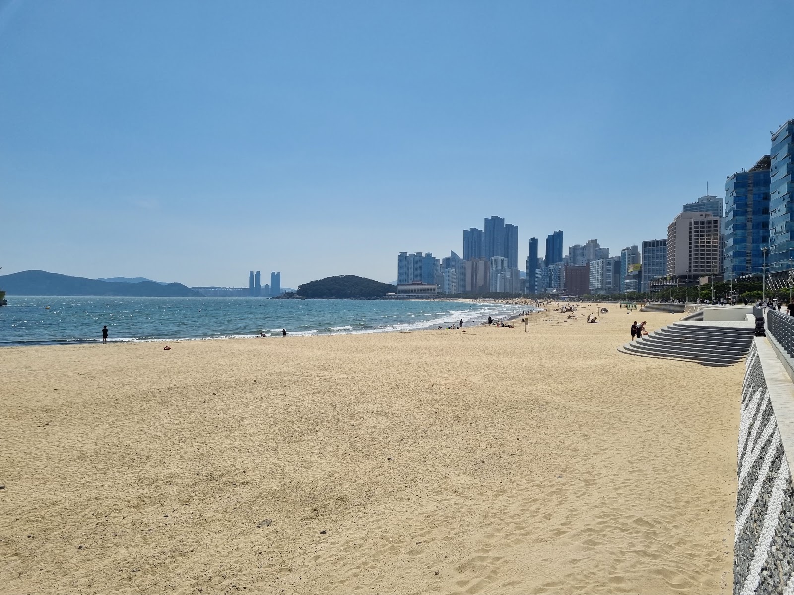 Photo of Haeundae Beach and the settlement