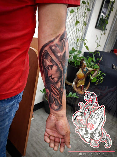 Explore family arm sleeve tattoo ideas, creative tattoo ideas in Palm Desert, available at Picazo Tattoo Studio