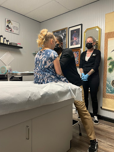 Explore angel tattoo sleeve ideas, creative tattoo ideas in Richmond, available at River City Tattoo Co
