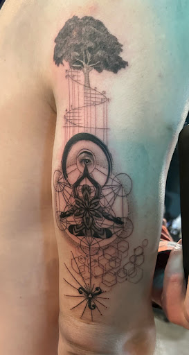 Explore medium tattoo ideas for men, creative tattoo ideas in Denver, available at Mashroom Studios