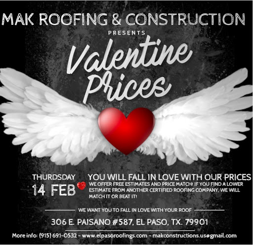 Roofing Contractor «Mak Roofing & Construction - Residential | Commercial Roofer & Spray Foam», reviews and photos, 306 E Paisano Dr #587, El Paso, TX 79901, USA