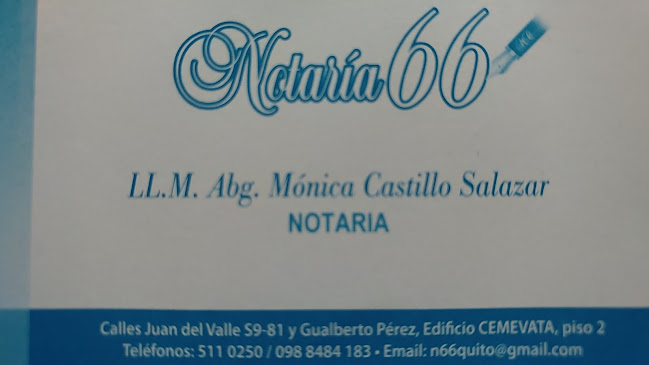 Opiniones de Notaría 66 en Quito - Notaria