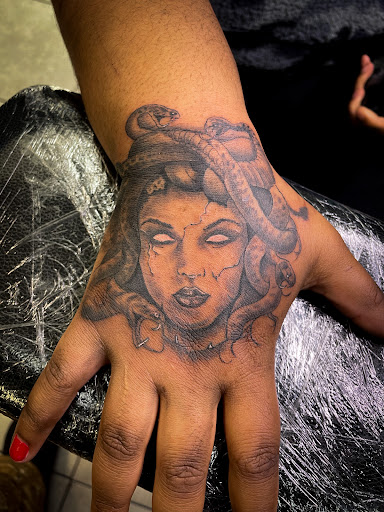 Explore blackout tattoo ideas, creative tattoo ideas in Westville, available at Blvck Throne INK 