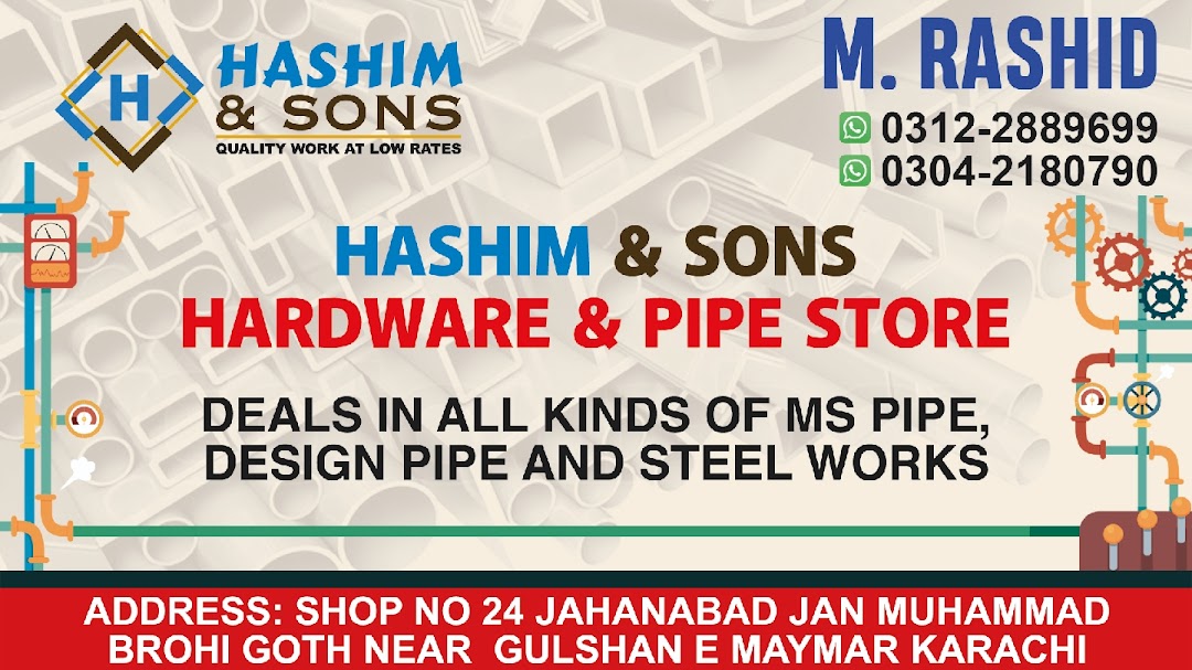 Hashim and Sons hardware and pipe store