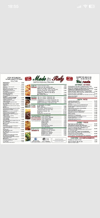 Menu / carte de Bar Made In Italy à Lourdes