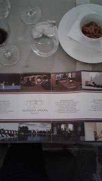 Menu du Masseria Savoia Resort à Marina di Ginosa