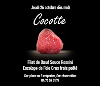 Cocotte à Le Versoud menu