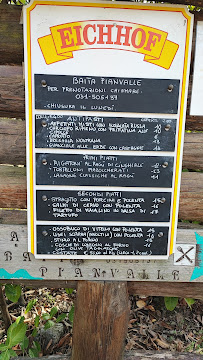 Menu / carte de Baita Pianvalle à Como