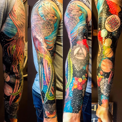 Explore stitch and angel tattoo ideas, creative tattoo ideas in Sumter, available at Broken Arrow Tattoo Studio