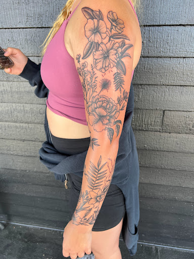 Explore half sleeve skull tattoo ideas, creative tattoo ideas in Fort Oglethorpe, available at The Helm Tattoo & Piercing