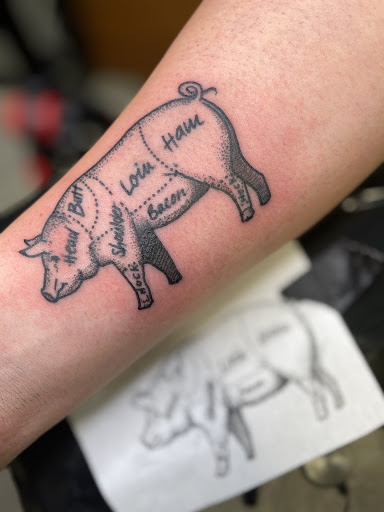 Explore oilfield tattoo ideas, creative tattoo ideas in Destin, available at Atomic Frog Tattoo