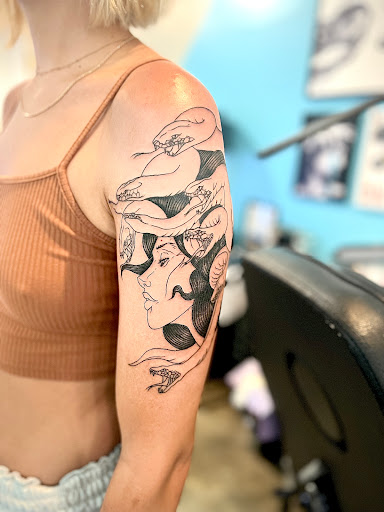 Explore hawaiian island tattoo ideas, creative tattoo ideas in Merritt Island, available at Surfing Samurai Tattoo