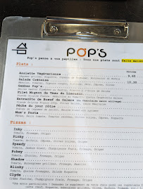 Restaurant français Pop's à Paris (la carte)
