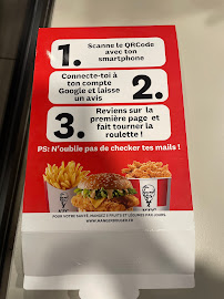 Menu du KFC Villeneuve Loubet à Villeneuve-Loubet