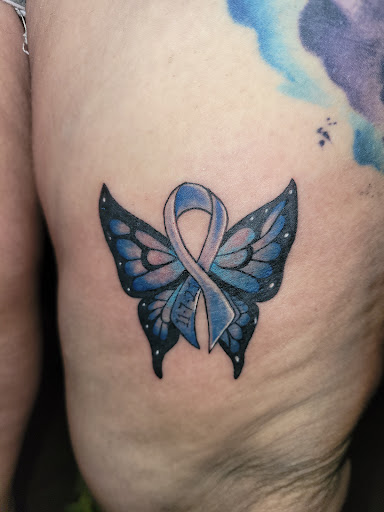 Explore lower half sleeve tattoo ideas for females, creative tattoo ideas in Clinton, available at House of 1000 Needles