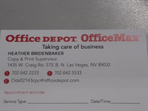 Office Supply Store «Office Depot», reviews and photos, 1435 W Craig Rd B, North Las Vegas, NV 89032, USA