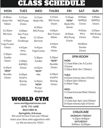 Health Club «World Gym Springdale», reviews and photos, 866 S 48th St, Springdale, AR 72762, USA