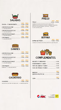 Menu du no PONTO à Nazaré