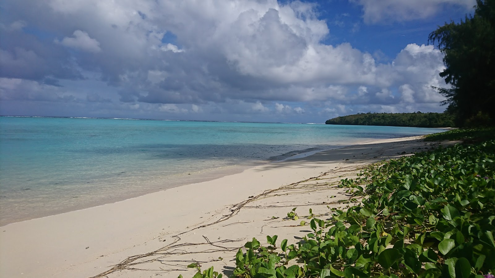 Foto de Tanapag Beach com areia brilhante superfície