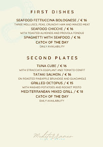 Carte du Mediterraneo fish & drink à Naples