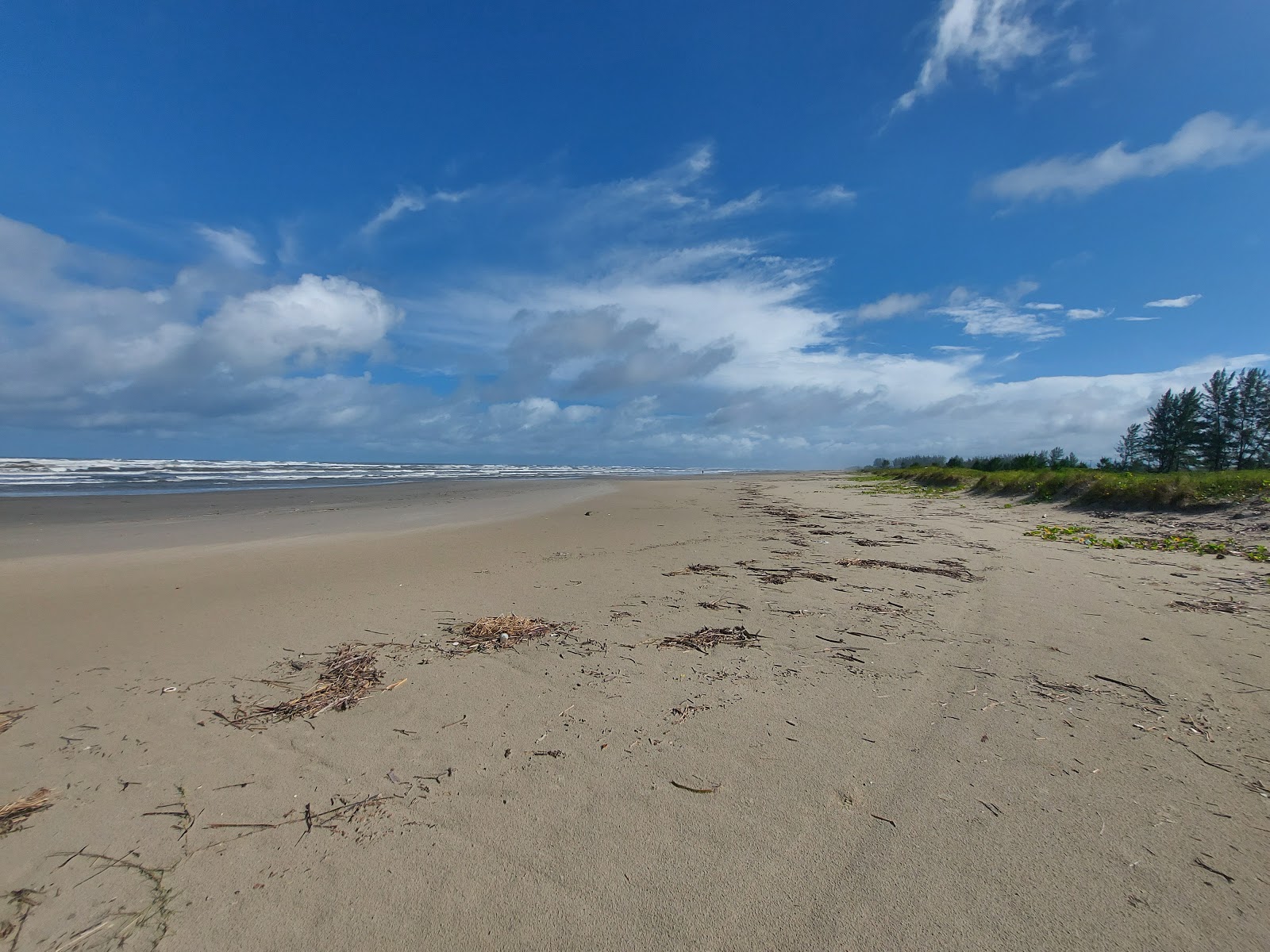 Foto de Praia de Balneário São Januário com areia fina e brilhante superfície