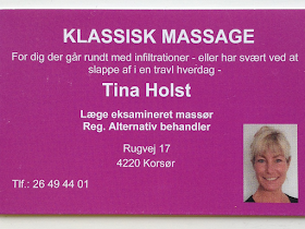 Læge eksamineret massør Reg alternativ behandler / klassisk massage v. Tina Holst